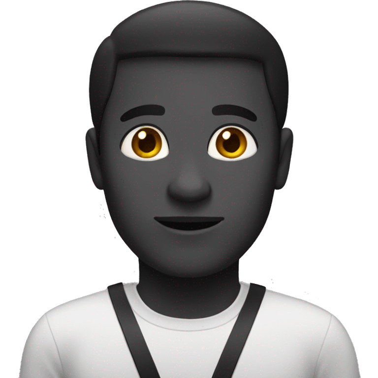 Black and white human. emoji