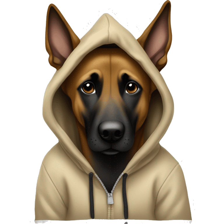 Belgian malinois in a hoodie emoji