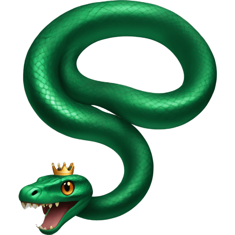 A dark emerald snake with a crown head emoji