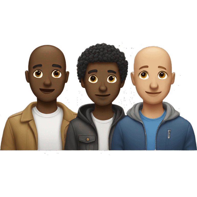 Two black guys One bald One with curly hair.  emoji