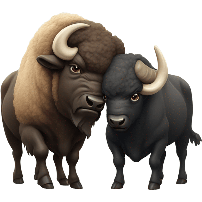 Buffalo beating up a ram emoji