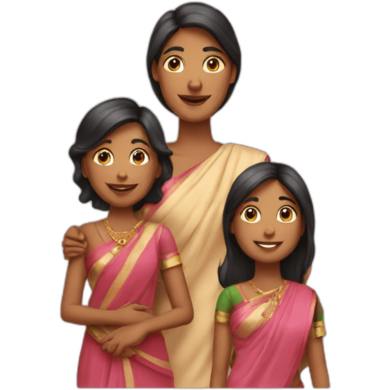 Indian family with 2 daughters  emoji