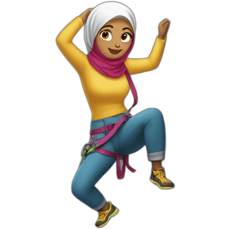 hijabi rock climbing emoji