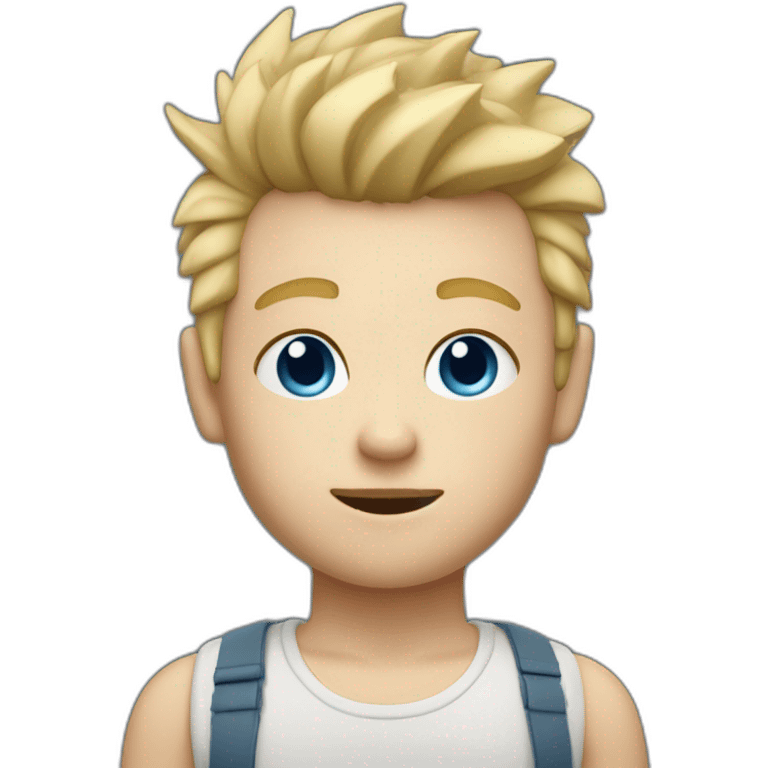 boy with blond, Buzzed Sides Spiked Hair, blue eyes in memoji style, just the face emoji