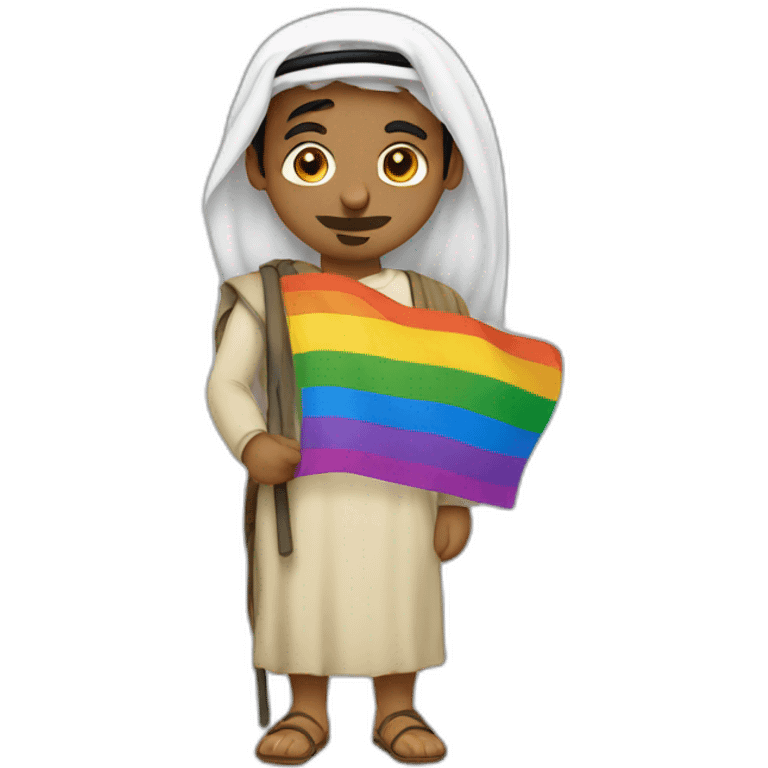 Arab with gay flag emoji