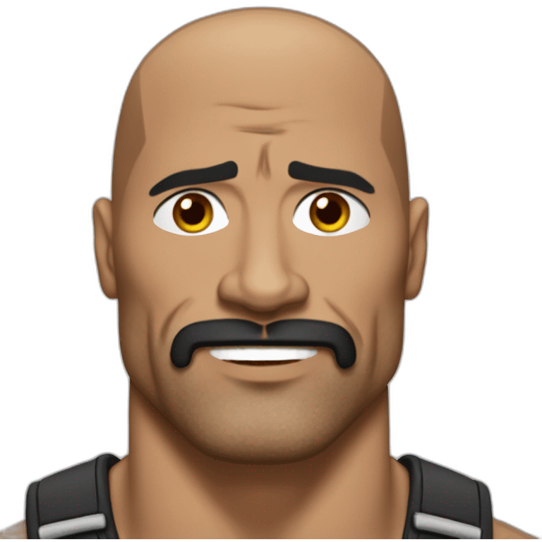 The rock estilo realista con un bigote francés emoji