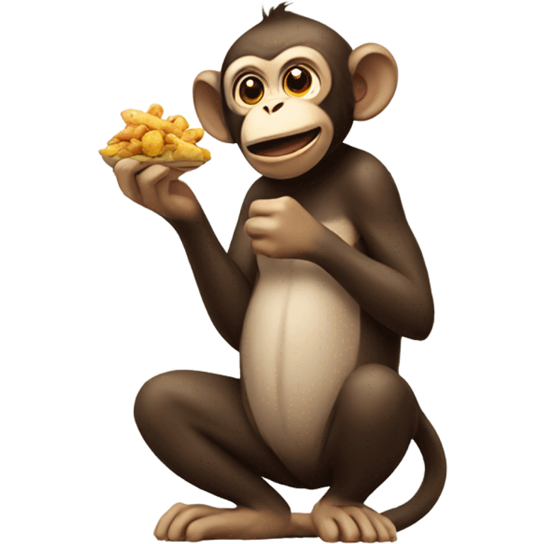 monkey eating chicken emoji