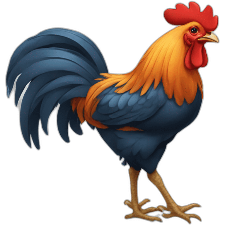 french rooster cartoon emoji