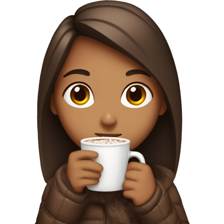 Girl drinking hot chocolate  emoji