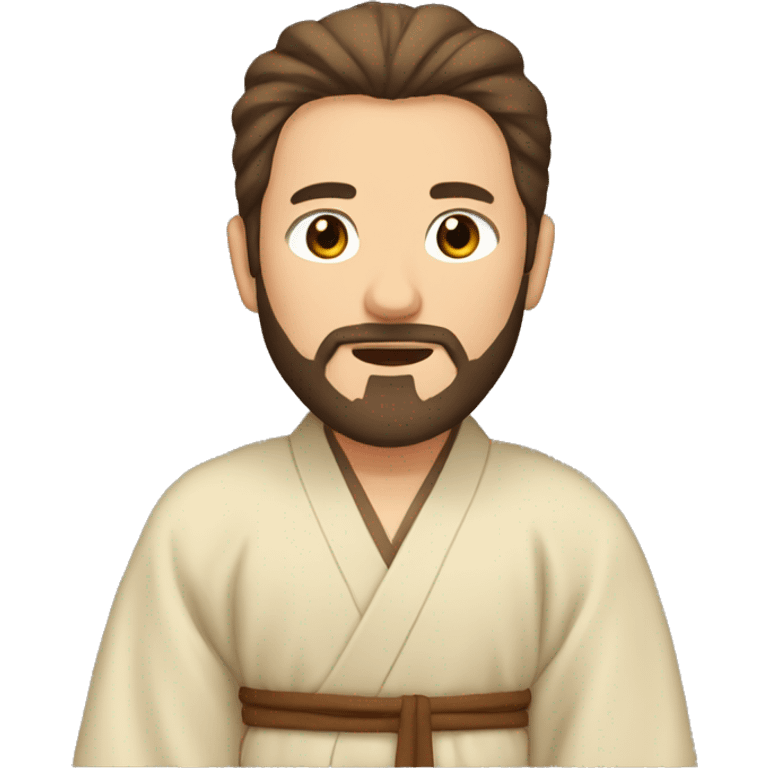 Man with brown hair and brown beard with tan and brown Japanese robes emoji