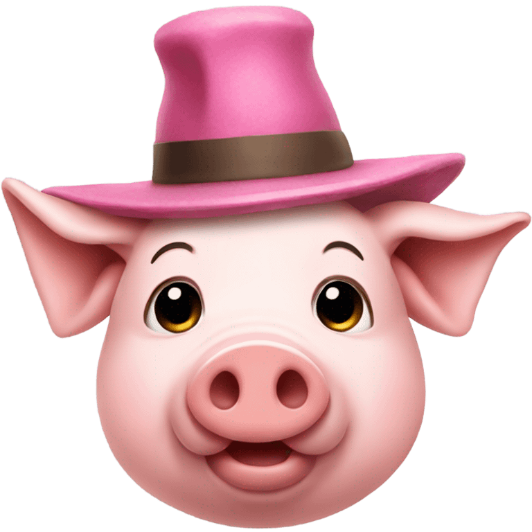 Pig wearing a hat emoji