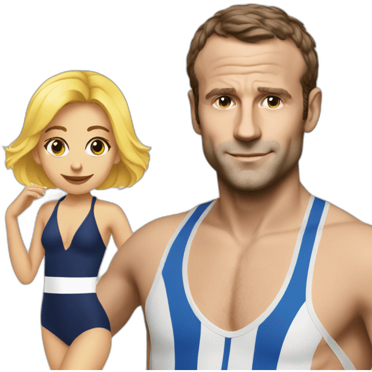 macron en maillot de bain emoji