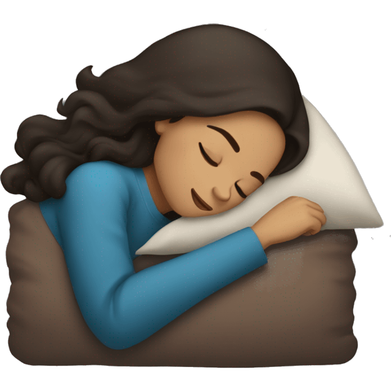 Long dark brown haired woman sleeping emoji