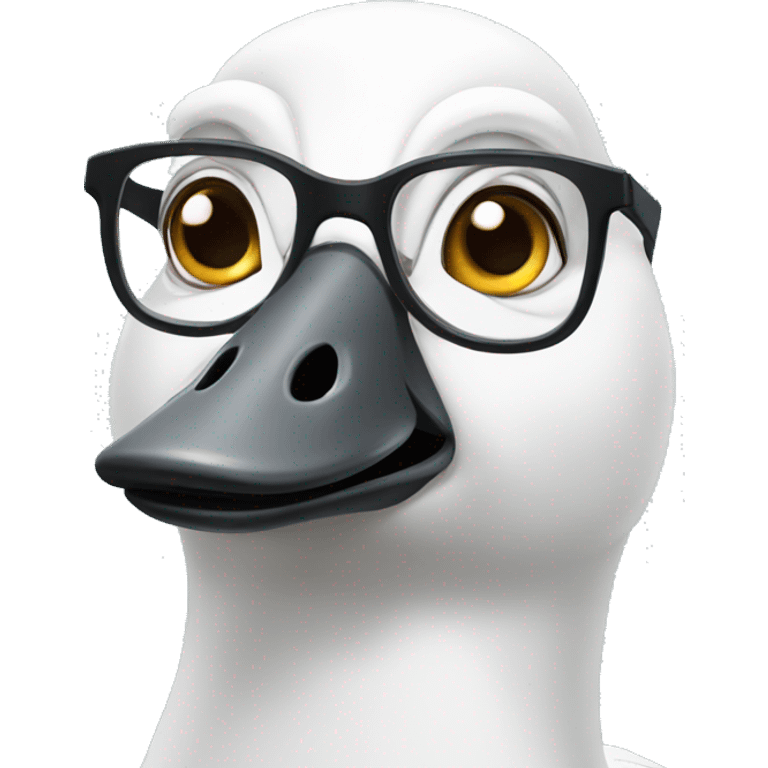 Goose with glasses  emoji