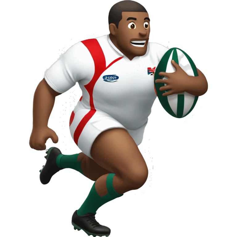 rugby player with rugbyball running emoji