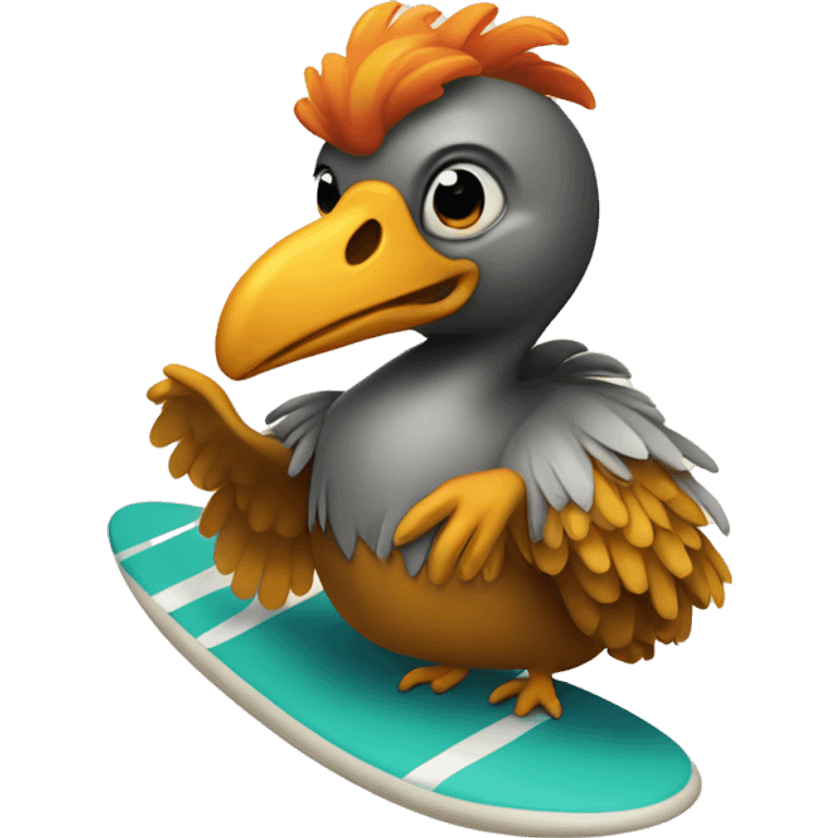 Dodo on a surfboard  emoji