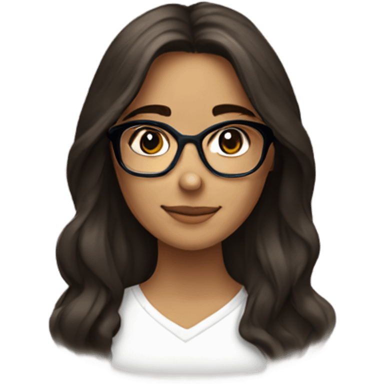 Brunette girl with glasses  emoji