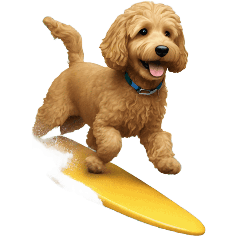 golden doodle surfing emoji