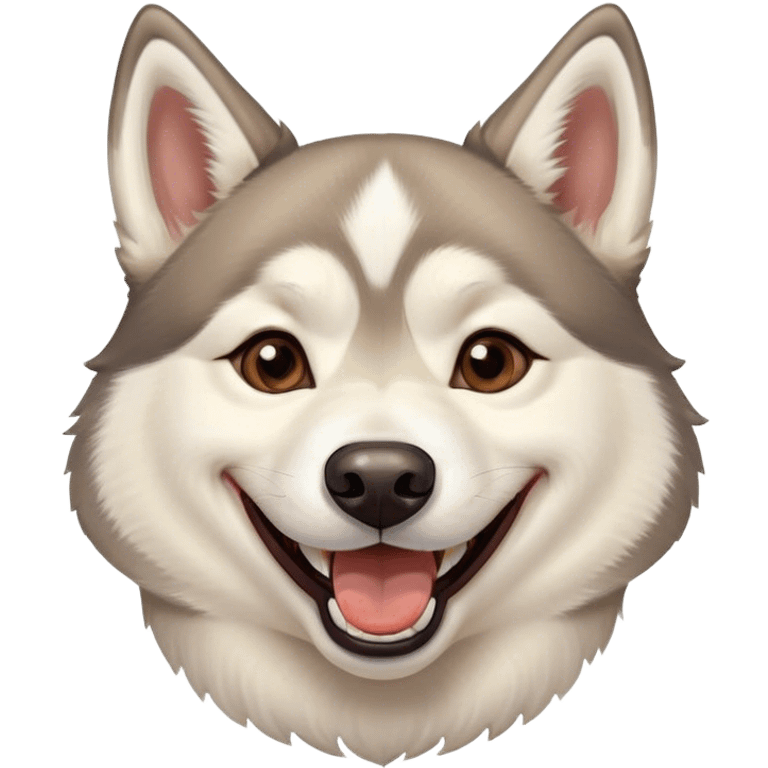 a syberian husky dog laughing emoji