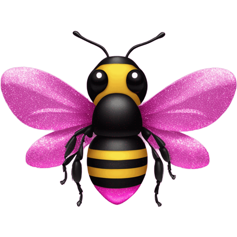 Hot pink bumble bee with glitter emoji