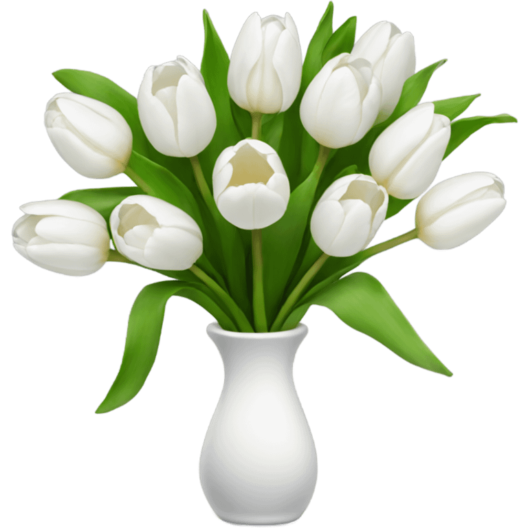 Bouquet of white tulips emoji