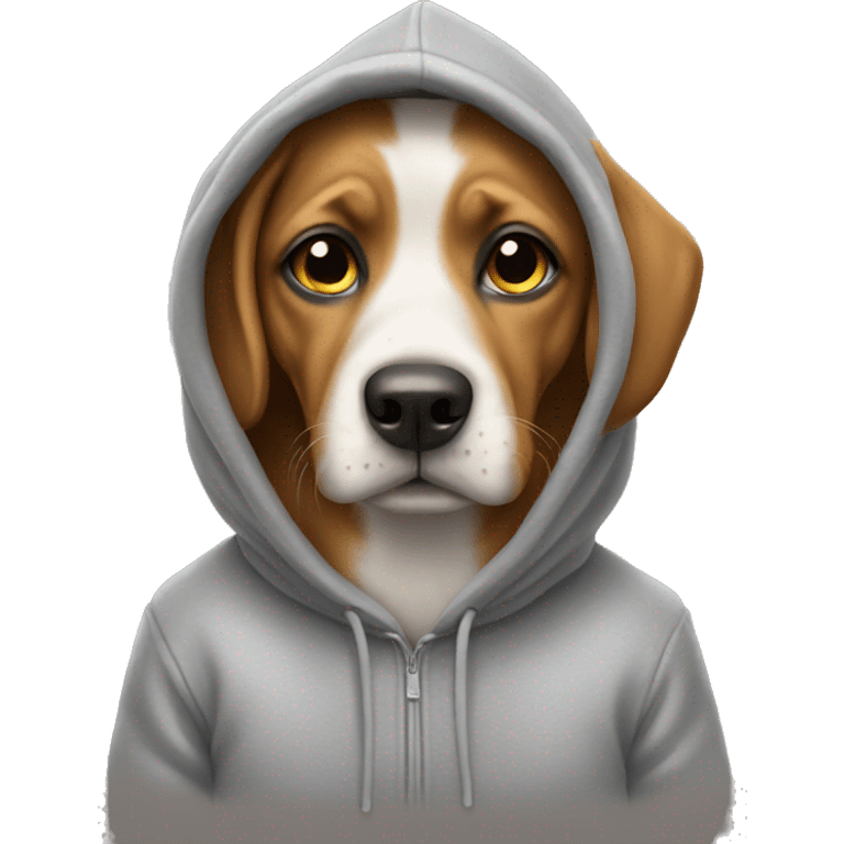 Dog wearing a hoodie emoji