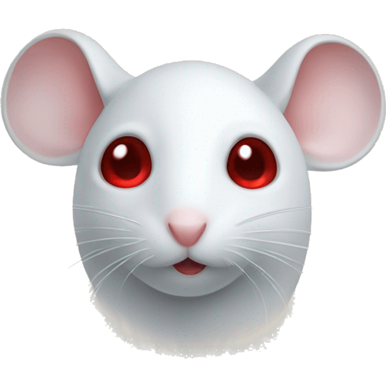 white mouse with red eyes emoji