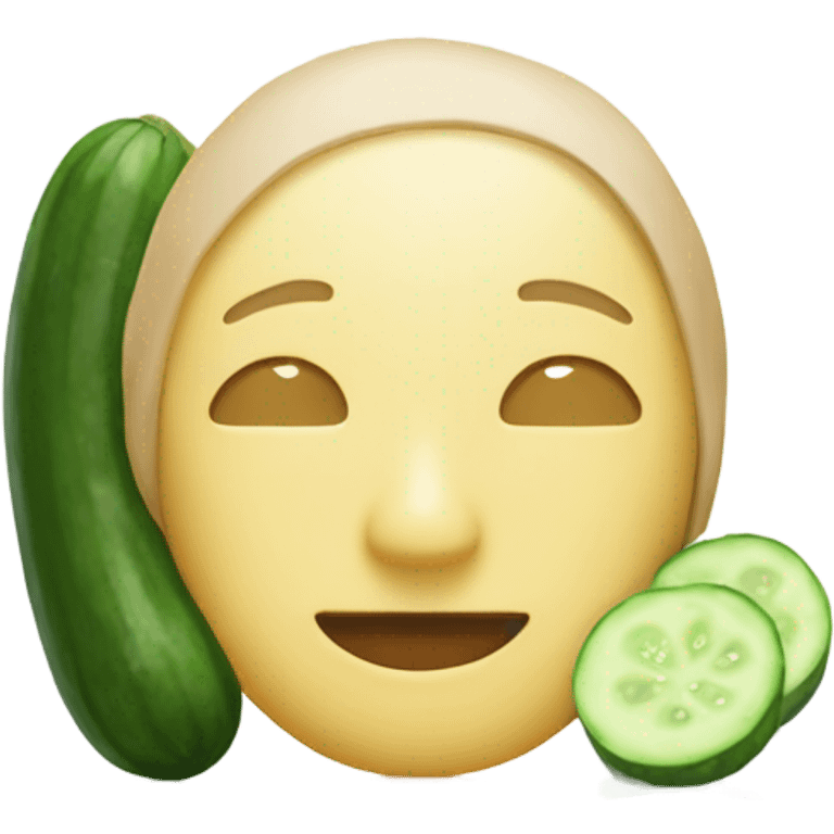 spa emoji cucuber in eyes emoji