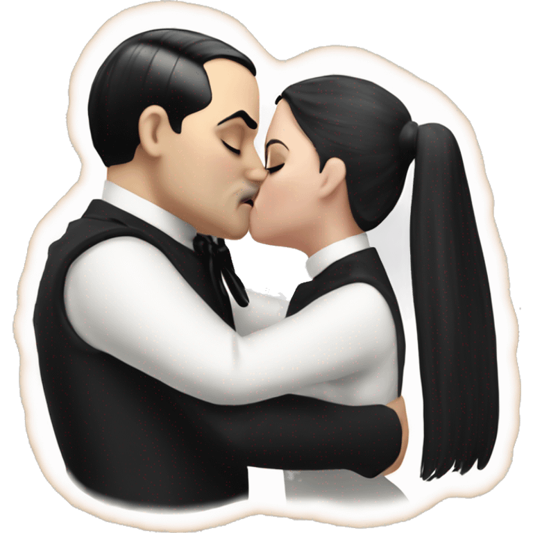 Realistic Wednesday addams kissing demurely  emoji