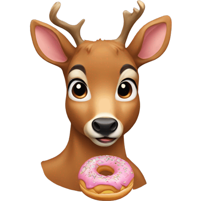 Deer eating a donut  emoji