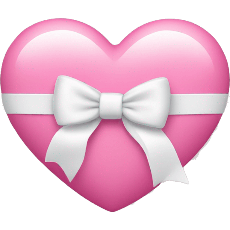 Pink heart with white bow around it emoji