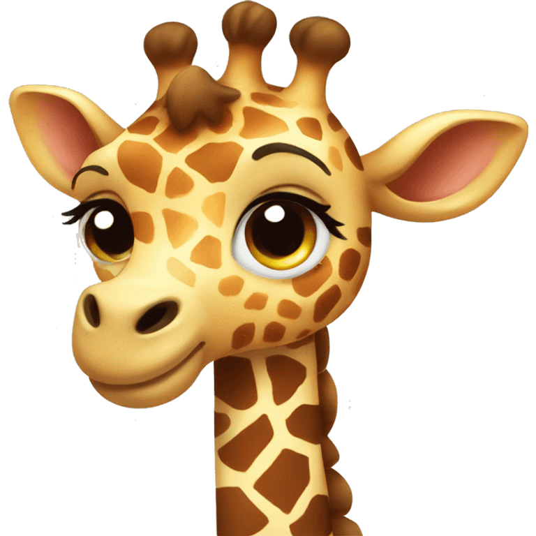 cute giraffe with bow emoji