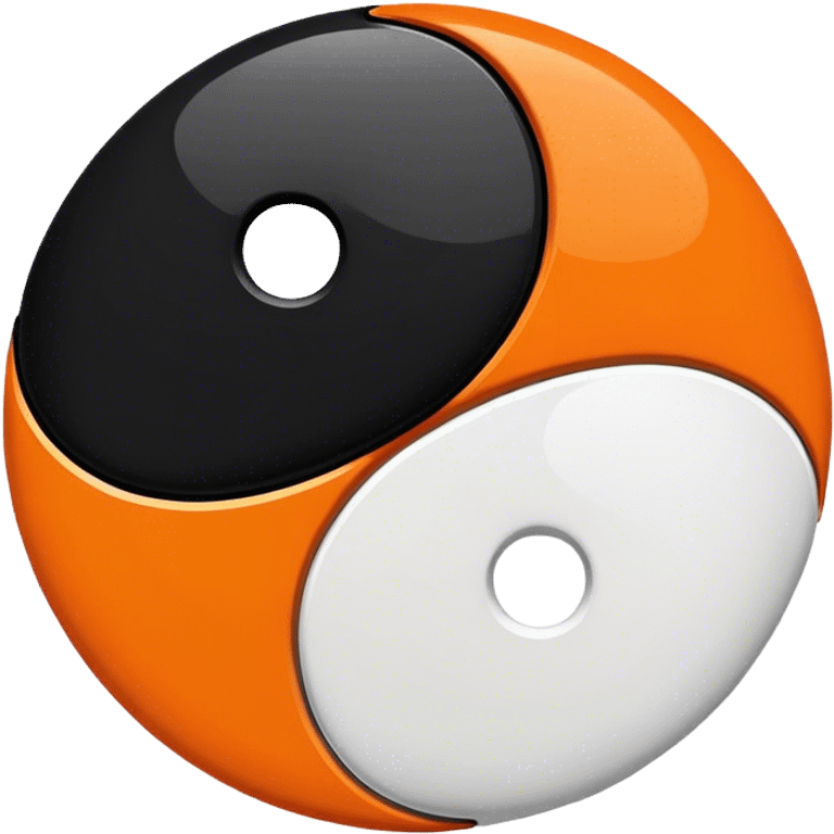 Orange and black ying yang emoji