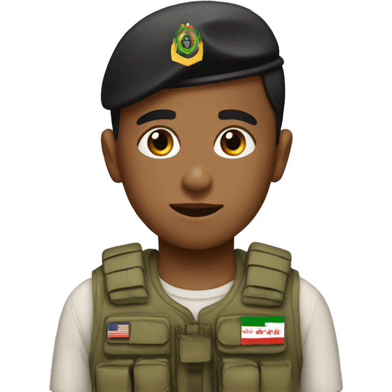 Iraq boy with a military vest emoji