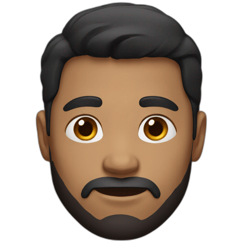 black-haired man with light brown face emoji