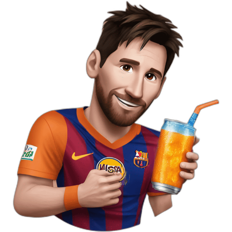 Messi drinks fanta emoji