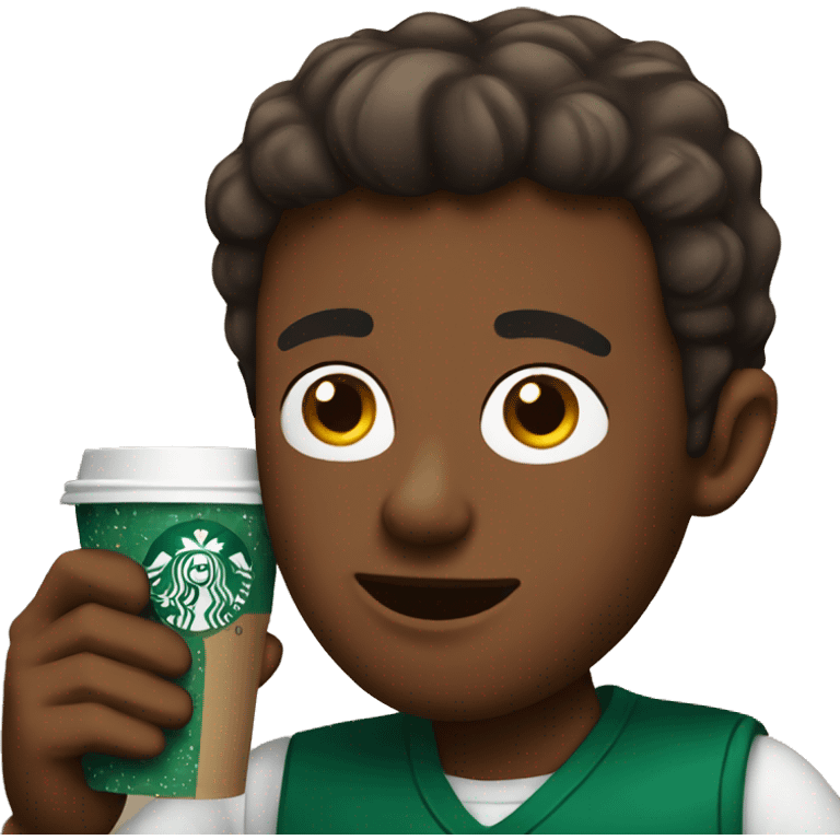 guy drinking starbucks  emoji