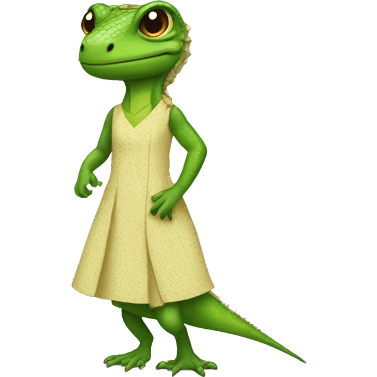 Lizard in dress emoji