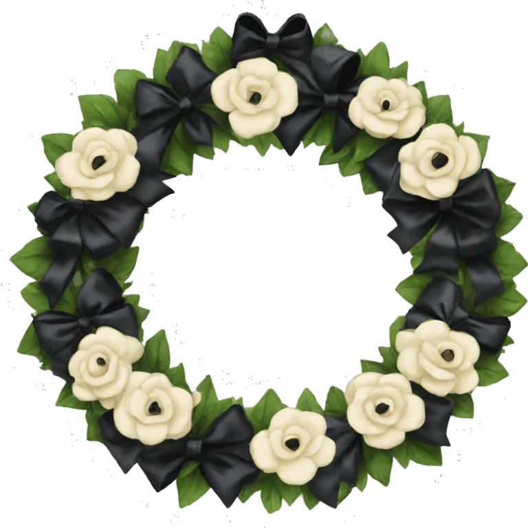 Funeral wreath black bow emoji