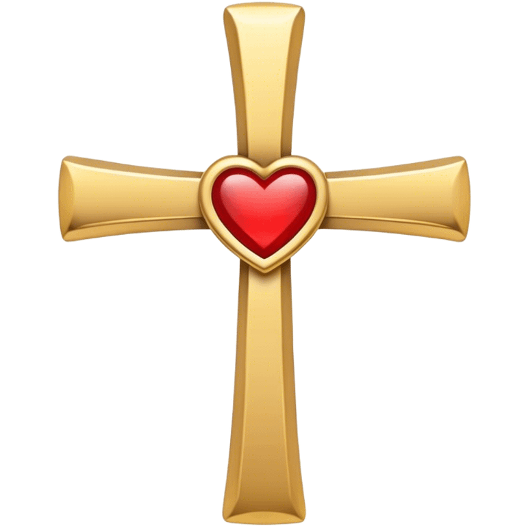 Two hearts around a simple gold cross  emoji