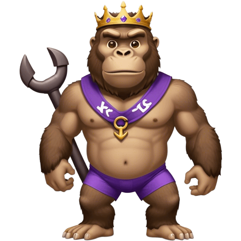 king kong wearing dockers sleeveless jersey white and purple anchor emoji