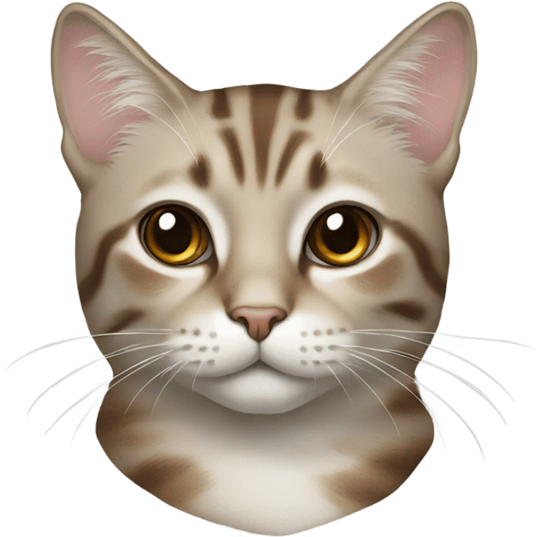 Realistic cat with beige brown and gray laying  emoji