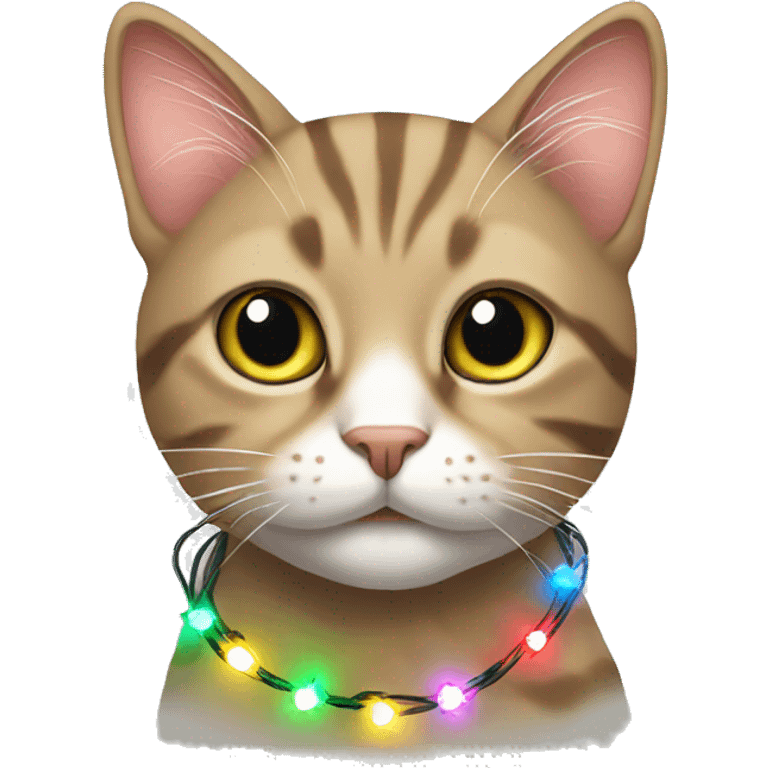 cat wearing christmas lights  emoji