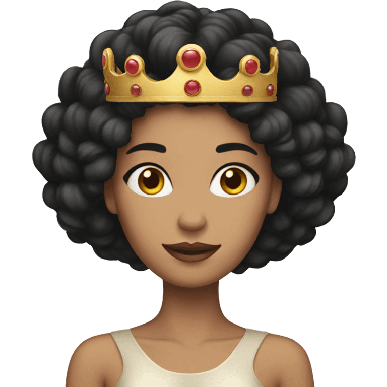 dark hair woman with a crown emoji