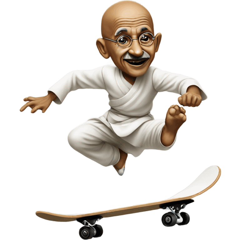 Ghandi doing a kickflip  emoji