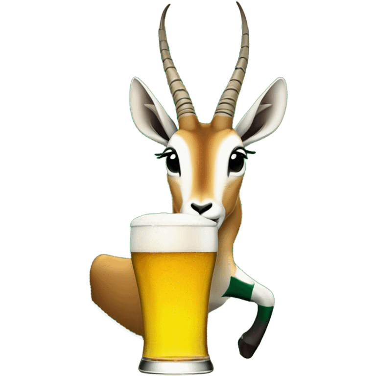 springbok drinking beer emoji