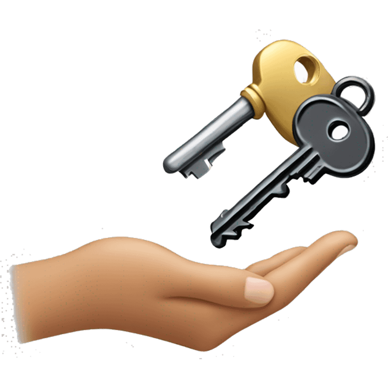 emoji styled hand holding a key emoji