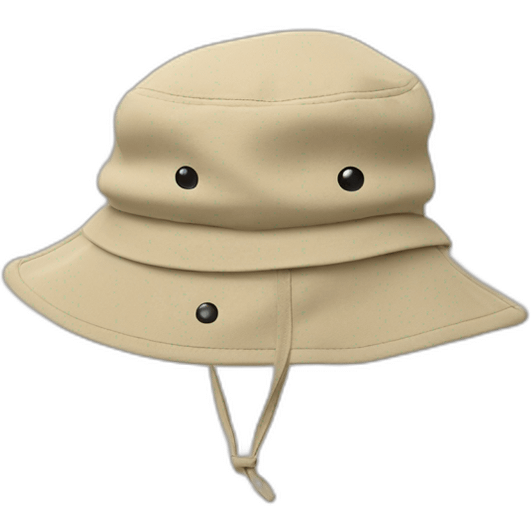 Cagoule chapeau bob beige emoji