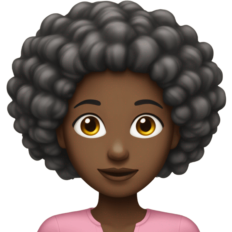 Black girl with beautiful hair and pink blouse  emoji