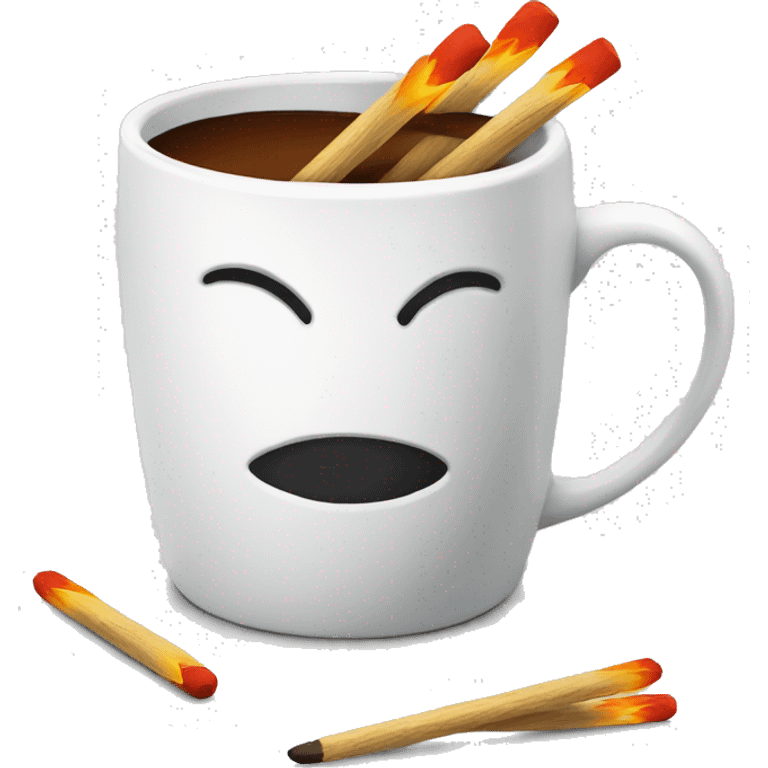 Cup with matches, white cup emoji